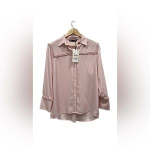 NEW Zara Button Down Pink Blouse